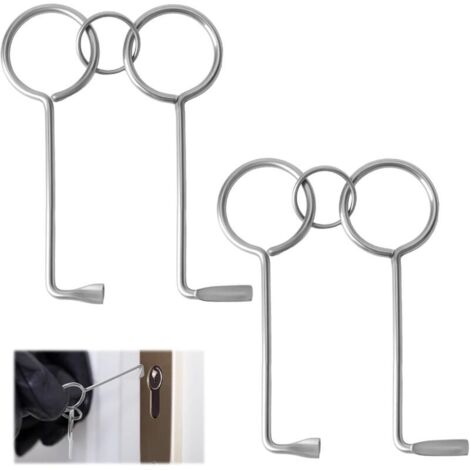 Kit de Crochetage Universel 4 Pièces, Outils en Acier Inoxydable pour Serrures, Idéal pour Zimmertüren, Serruriers, Urgences et Services de Dépannage