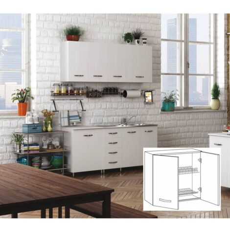Kit de cuisine pour égouttoir 2 portes cm.80x30x72h blanc - Salle de séjour