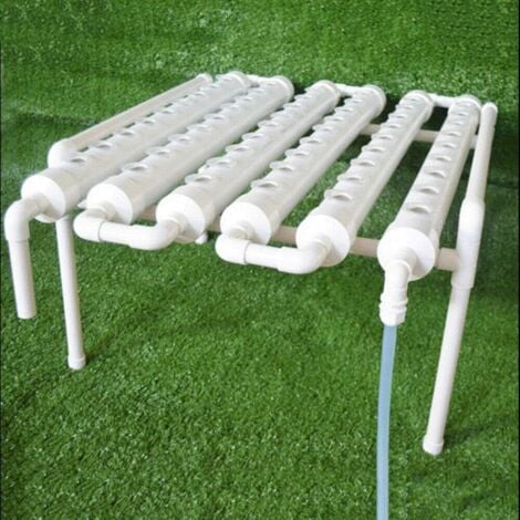 Kit de cultivo hidropónico, 1 capa, 54 plantas, tubo hidropónico de PVC, 6 tubos, sistema hidropónico, sistema de cultivo con agua, sistema de jardinería para hortalizas de hoja