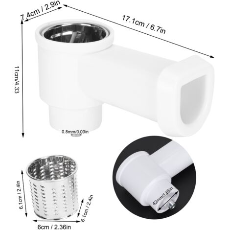 Kit de Cutter Accessoire pour Moulin à Viande 5 - 3 Disques Cutter Inox, Lame Précise (ABS+Inox, 373g, incl. Outlet et Stick)