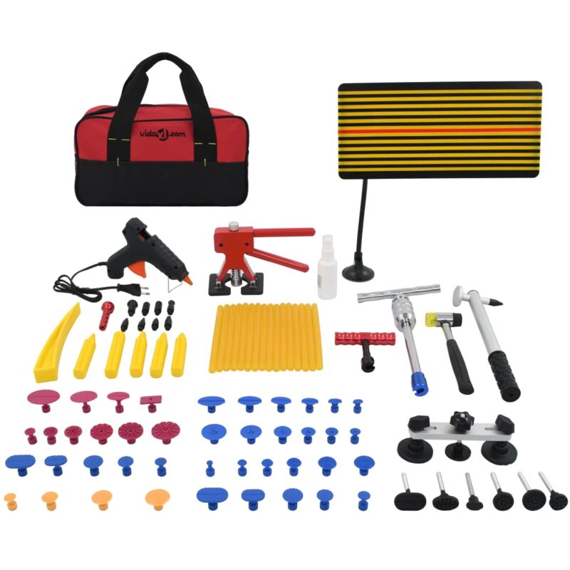 Helloshop26 - Kit de débosselage sans peinture outil de réparation carrosserie extracteur de bosse pistolet à colle voiture véhicule garage 75 pièces
