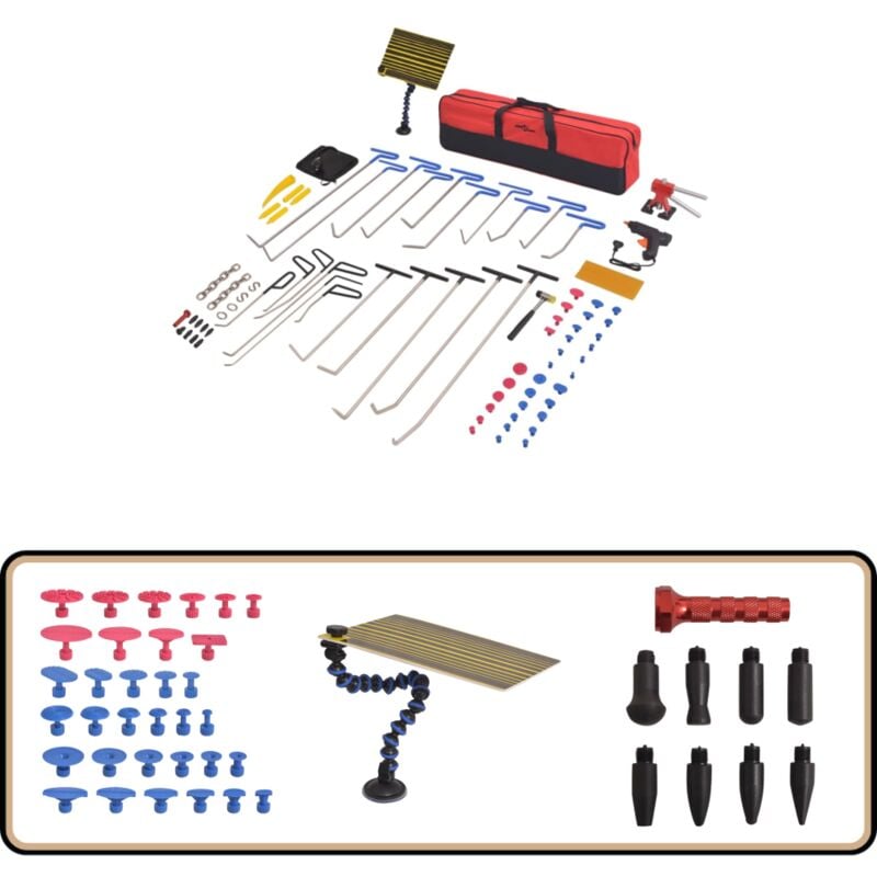 Kit de débosselage sans peinture 87 pcs Acier inoxydable - Débosselage Auto - Kit Débosselage - Réparateur Bosses - Réparer Bosses - Enlever Bosses
