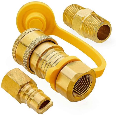 Kit de déconnexion rapide pour tuyau de propane en laiton massif (100 %)