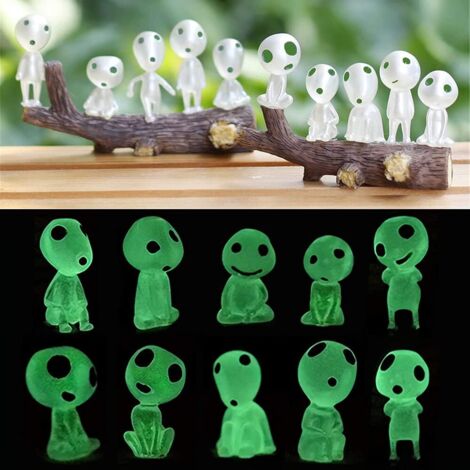 Kit de décoration de jardin lumineux 10 modèles différents, lumière verte phosphorescente pour nuit et extérieur