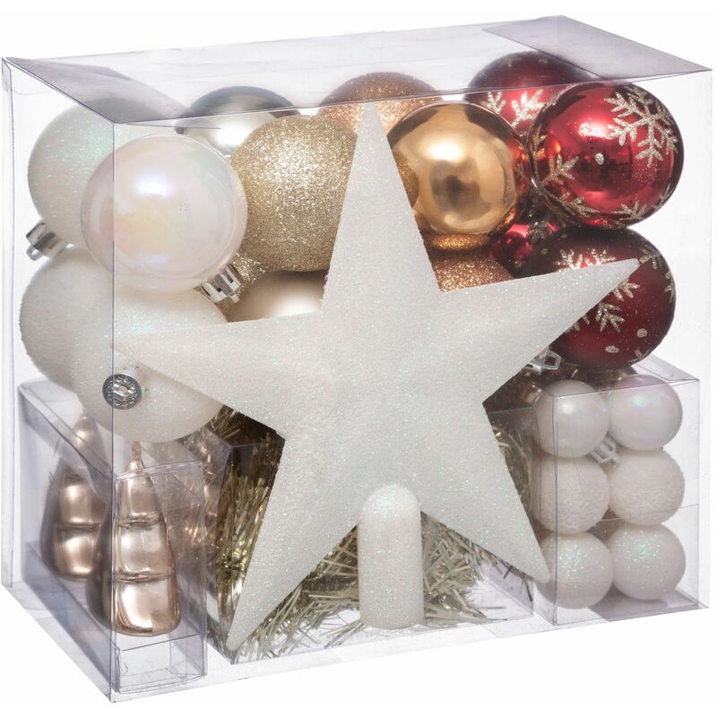 Fééric Lights And Christmas - Kit déco pour sapin de Noël - 44 Pièces - 24 x 12 x 22 - Blanc