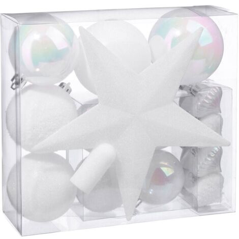 Kit de décoration pour sapin de Noël Blanc 20 cm