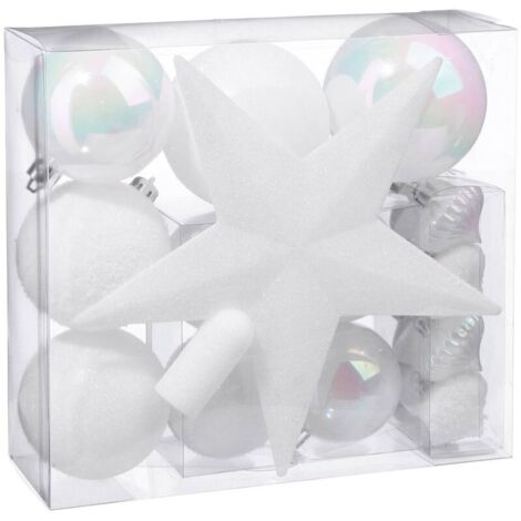 Kit de décoration pour sapin de Noël Blanc 20 cm