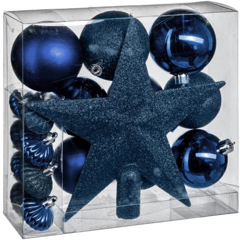 Kit de décoration pour sapin de Noël Bleu 20 cm
