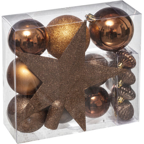 Kit de décoration pour sapin de Noël Marron Clair 20 cm