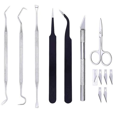 Kit de découpe de vinyle (12 pièces) : couteau à graver, crochets, ciseaux, outils pour Silhouette Cameo, lettrage, scrapbooking et gravure.
