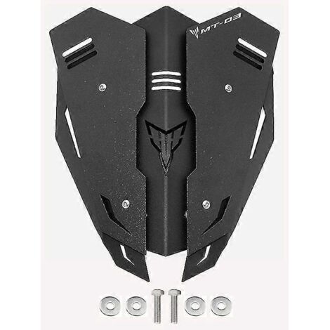 Kit de déflecteur de pare-brise en aluminium Mtkracing compatible avec les modèles Yamaha MT-03 (2021-2022) et MT-25 (MT-25) - Noir