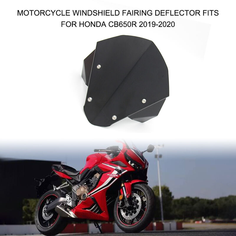 

Kit de deflector de aluminio de carenado de parabrisas de motocicleta para Honda CB650R 2019-2020,Negro