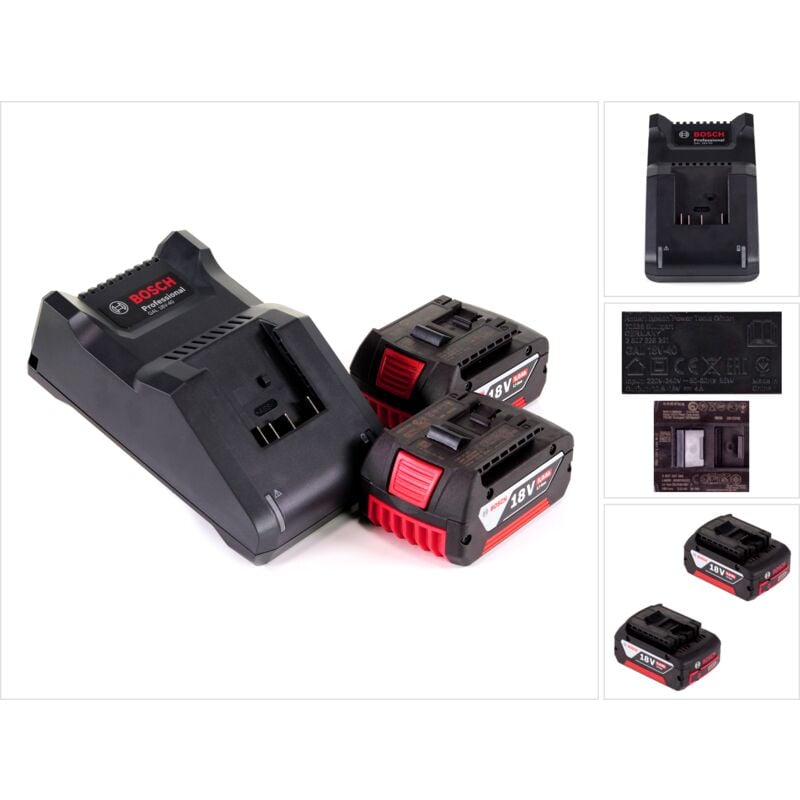 Bosch Professional - Kit de démarrage 18V Bosch avec 2x batterie gba 5,0Ah + chargeur gal 18V-40