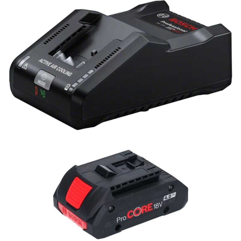 Bosch Professional - Kit de démarrage Bosch 1x ProCORE 18 v 4,0 Ah Professional Batterie Li-Ion ( 1600A016GB ) + chargeur gal 18V-160 Professional (