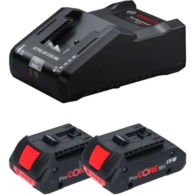 Bosch Professional - Kit de démarrage Bosch 2x ProCORE 18 v 4,0 Ah Professional Li-Ion Batteries ( 2x 1600A016GB ) + chargeur gal 18V-160