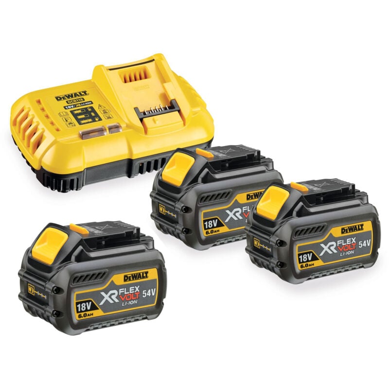 Dewalt - Set de démarrage FlexVolt DCB118T3 3x 6,0 DCB546 et 1x chargeur DCB118, 54V