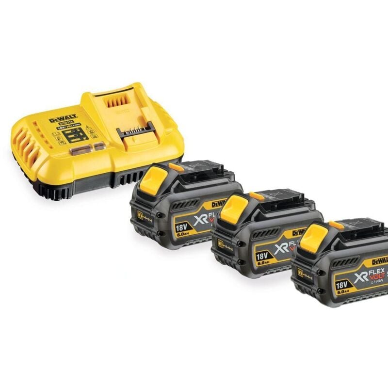 Dewalt - Accessoires - Set chargeur 8A et 3 batteries 18/54 v xr flexvolt 6.0 Ah DCB118T3