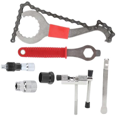 Kit de démontage de volant moteur multifonctionnel pour vélo (7 pièces) - Outil de réparation de vélo (Levier de pneu largi)