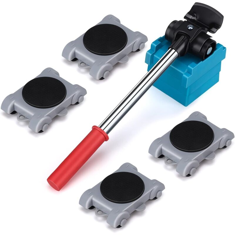 Kit de Deplace Meuble a Roulette 8 Pièces - Outil de Déplacement de Meubles - Coussin Rotatif à 360 Degrés - Construit Leve Meuble Lourd Élévateur