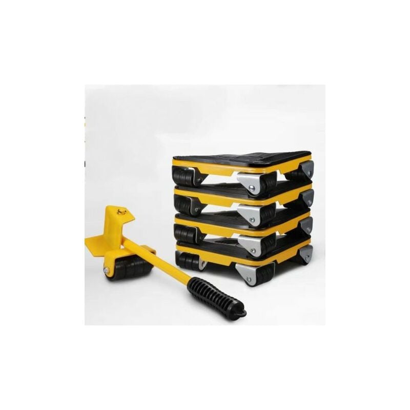 Xvx Kit de Deplace Meuble Lourd sans effort, Roulette Charge Lourde, Deplace Meuble Lourd, avec 1 Tige de Levage et 4 Roulettes de Déplacement pour