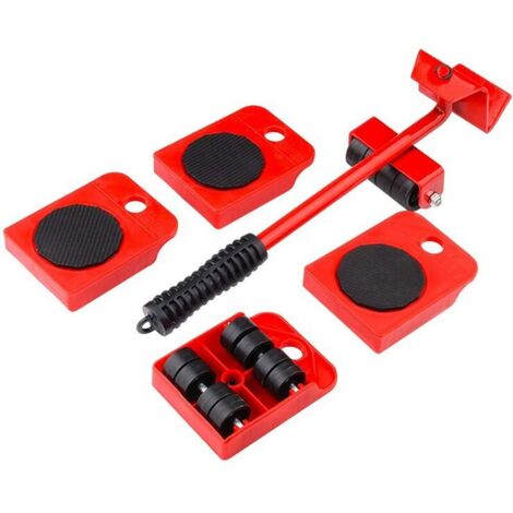 Kit de deslizadores móviles rojos para muebles en caja de cartón corrugado de tres capas, rodillo eléctrico, muebles resistentes aptos para uso doméstico.