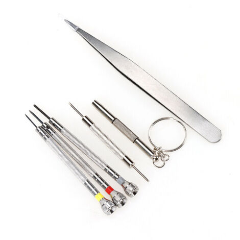 Kit de destornilladores de precisión pequeños para relojería y gafas, abridor de cajas de reloj, kit de herramientas para cambio de batería con destornilladores Phillips, planos y hexagona