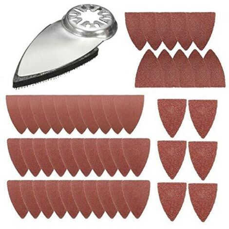 Kit de disques ponçage pour doigts, Outil multifonction oscillant à Kits tampons avec 50 pièces papier verre compatibles, b -