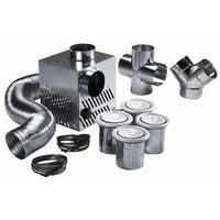 Kit de distribution d'air chaud 4 bouches 500 m3 pour cheminée