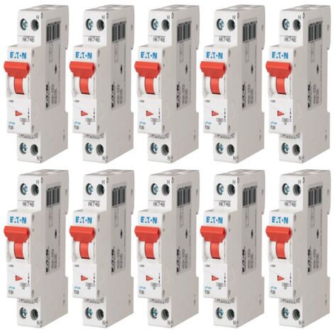 Kit de disyuntores termomagnéticos Eaton 10A 1P+N 4,5KA 1 módulo 263190