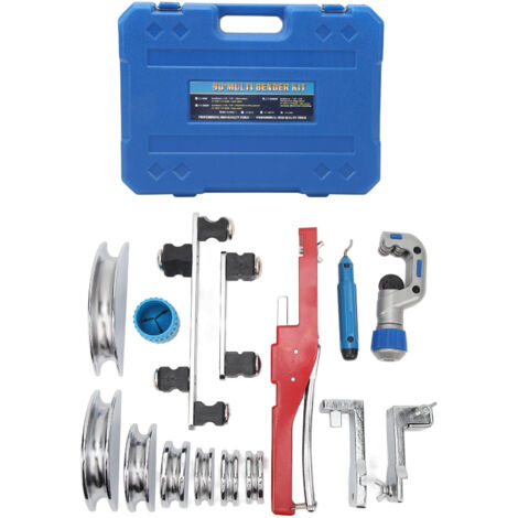 Kit de dobladora de tubos, dobladora de tubos compacta, cabezales de doblado de varios tamaños, capacidad de corte de tubos de 3/16 a 1-1/4 pulgadas