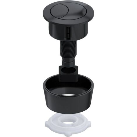 Kit de double bouton poussoir de chasse d'eau universel pour trou de couvercle de 20 mm, 40 mm, 50 mm, 60 mm (noir mat)