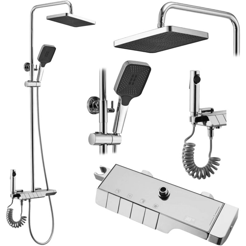 REA - Mitigeur Thermostatique Douche Chromé Effet Pluie rob