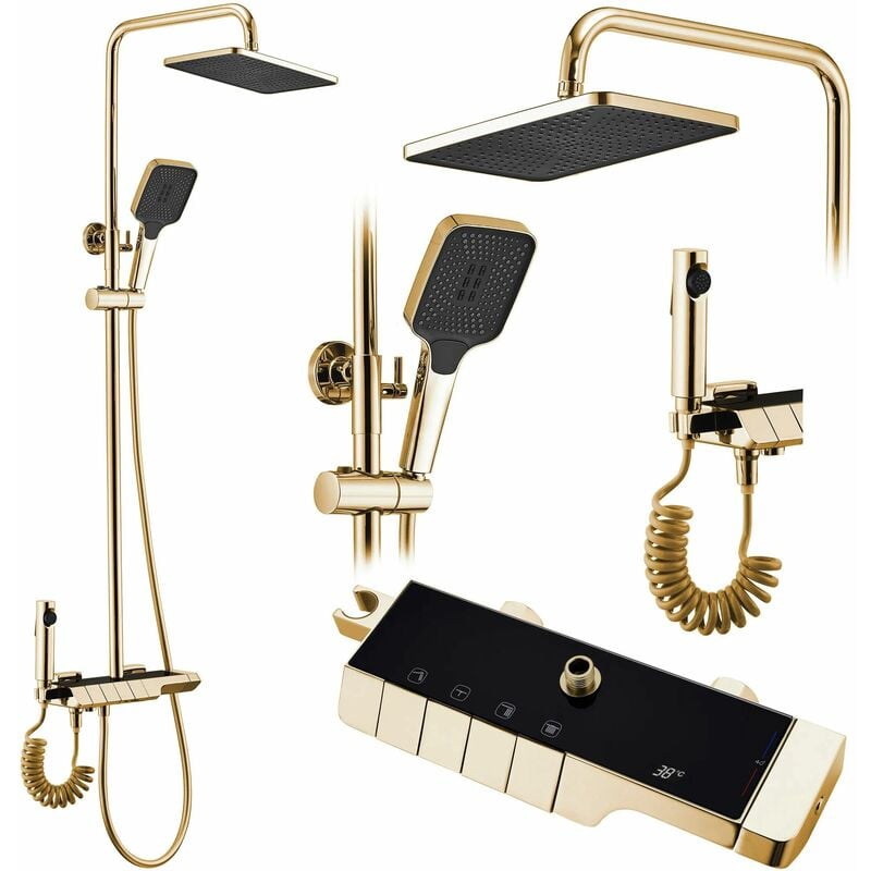 Kit de douche avec thermostat REA rob gold