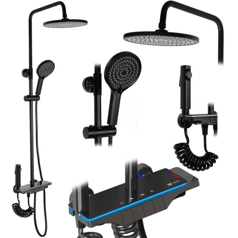 Kit de douche avec thermostat REA savio black