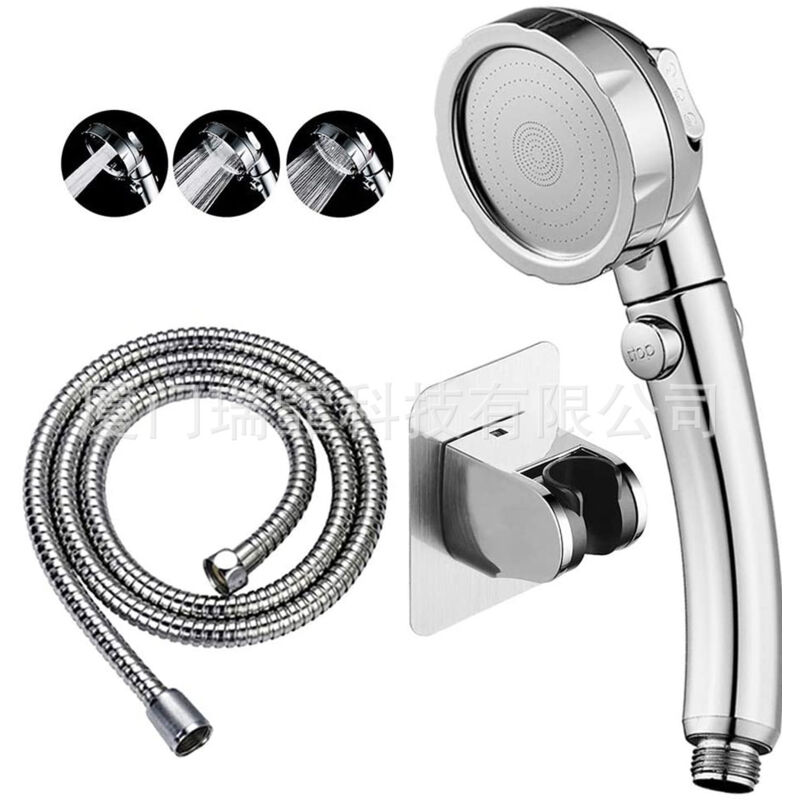 Kit de douche, douche à pression à trois fonctions, douche amovible avec pommeau de douche en mode pause