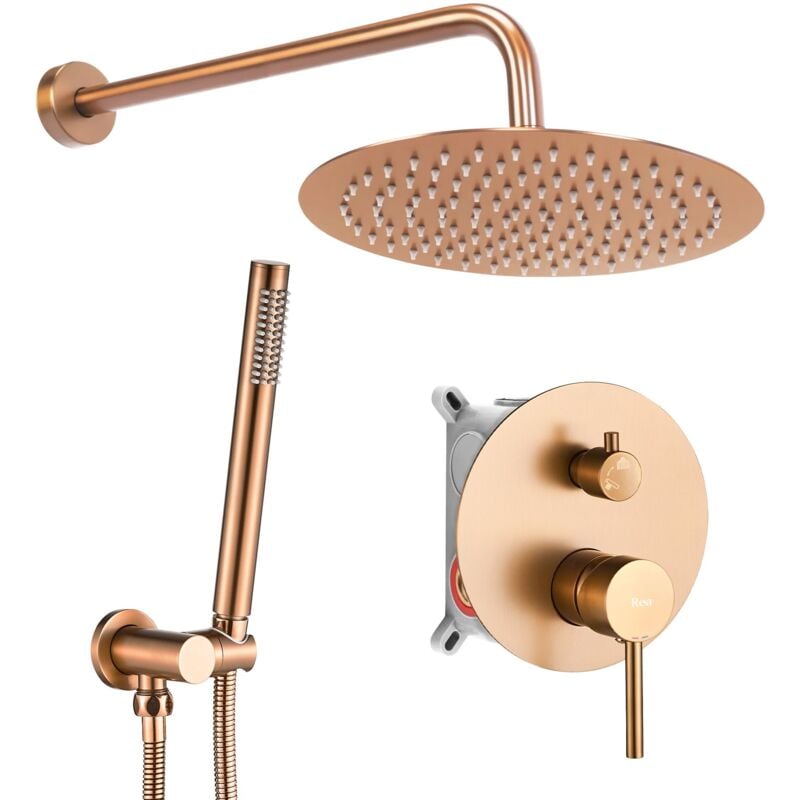 Kit de douche encastré REA lungo brush copper + box