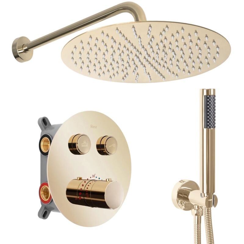 Kit de douche encastré REA lungo gold + box