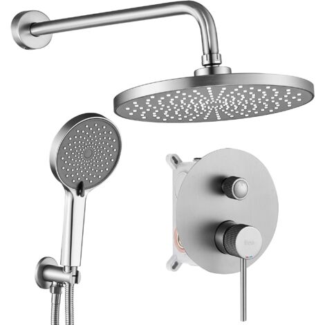 Kit De Douche Encastré Rea Lungo Stripe Brush Steel +Box