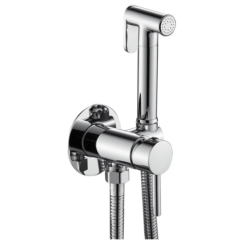 Csparkv - Kit de douche hygiénique avec mitigeur modèle rond Chromé