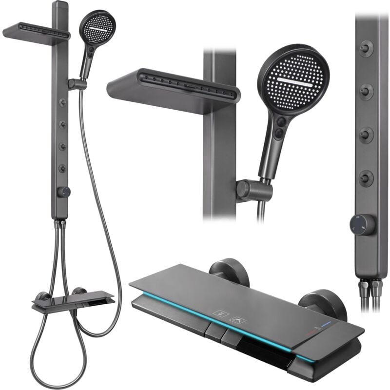 Kit de douche REA karl thermostat titanium