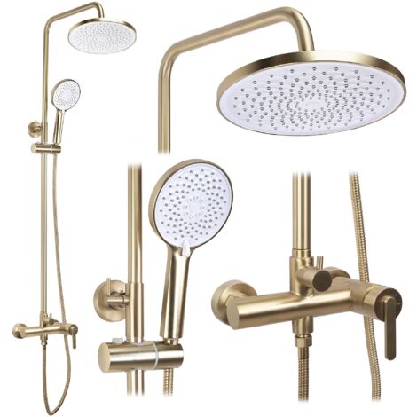 Kit De Douche Rea Ontario Brush Gold   Led
