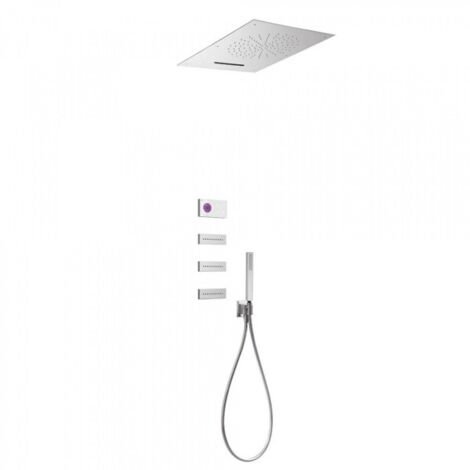 Kit de douche thermostatique électronique et encastré SHOWER TECHNOLOGY avec contrôle électronique compris (blanc) - TRES 092864