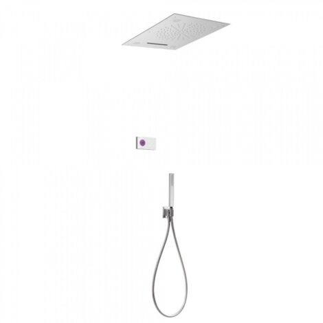 Kit de douche thermostatique électronique et encastré SHOWER TECHNOLOGY CHROMOTHERAPY avec contrôle électronique compris (blanc)