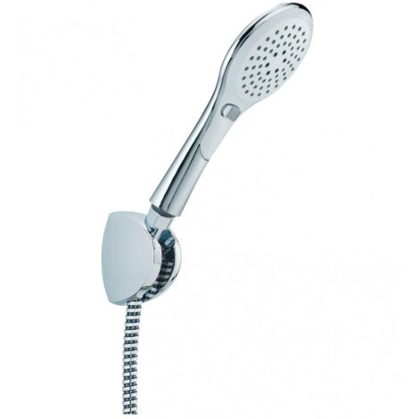 Kit de douche universel Inouïe 3 jets, flexible 1,50 m, support mural 3 inclinaisons, chromé