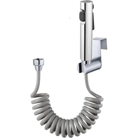 Kit de douchette bidet, mode double jet, buse, plastique ABS, kit de pulvérisation de couches en tissu pour bébé avec crochet de réservoir d'eau et flexible flexible en ABS de 150 cm pour eau,