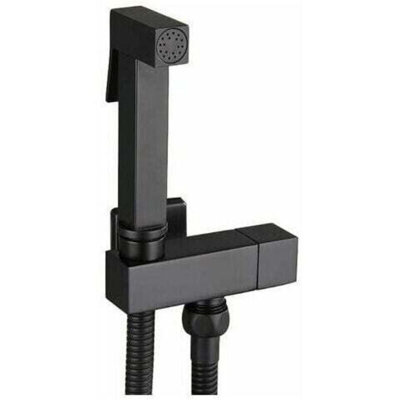 Kit de Douchette wc Complet en Laiton, de Couleur Noire, pour une Hygiène Personnelle et un Confort Accrus.