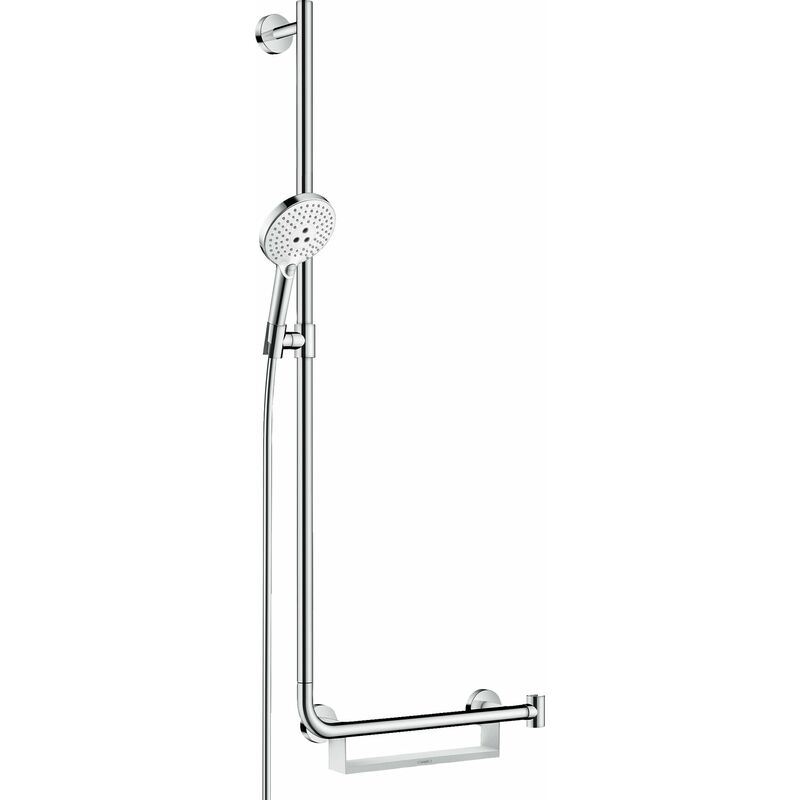 

Kit de ducha Hansgrohe Raindance Select S 120 3jet EcoSmart con barra de ducha 110 cm a la izquierda, 26325, color: Blanco / Cromo - 26325400