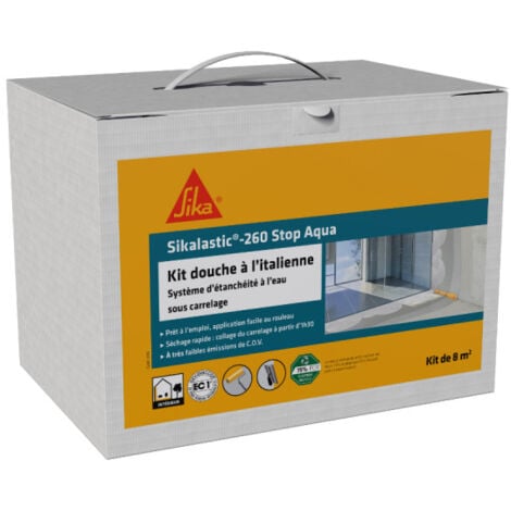Kit de ducha mural SIKA - Sikalastic 260 Stop Aqua - 8m² impermeabilización bajo baldosas