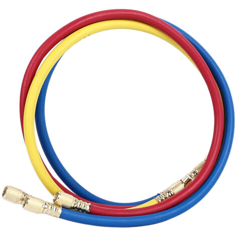Kit de durites de recharge climatisation R22 0,9 m caoutchouc résistant – bleu, rouge, jaune