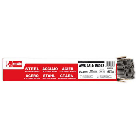 Kit de Electrodos RUTILOS ACERO de 2mm y 2,5 Kg Paquete 143 piezas aprox. Ø 2.5 x 300 mm 2.5 kg